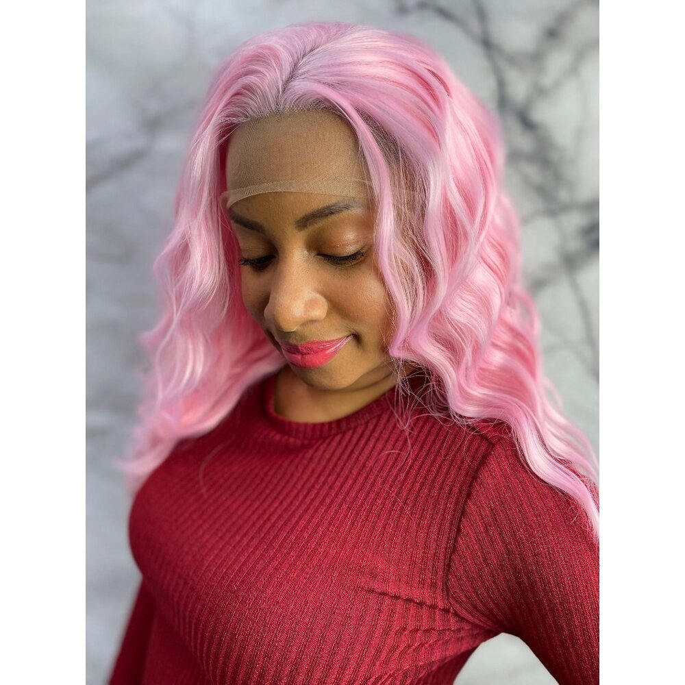 Short Bob Pink Wig,Pink Lace Wig